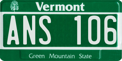 VT license plate ANS106