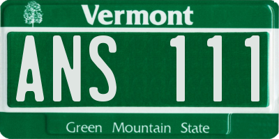 VT license plate ANS111
