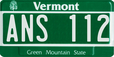 VT license plate ANS112