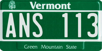 VT license plate ANS113