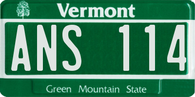 VT license plate ANS114