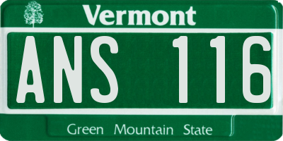 VT license plate ANS116