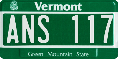 VT license plate ANS117