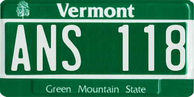 VT license plate ANS118