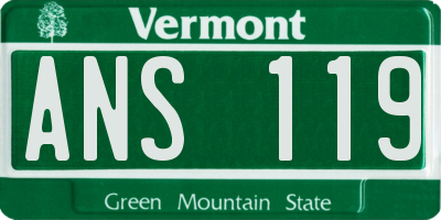 VT license plate ANS119