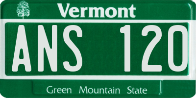 VT license plate ANS120