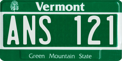 VT license plate ANS121