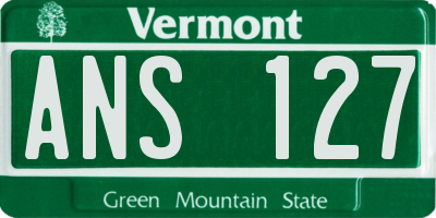 VT license plate ANS127