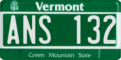 VT license plate ANS132