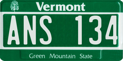 VT license plate ANS134
