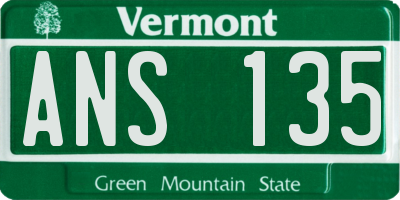 VT license plate ANS135