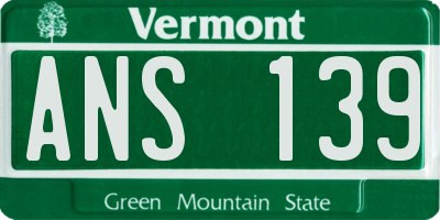VT license plate ANS139