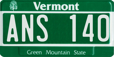 VT license plate ANS140