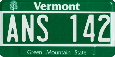 VT license plate ANS142