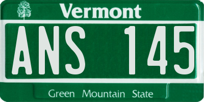 VT license plate ANS145
