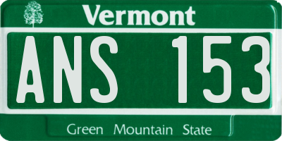VT license plate ANS153