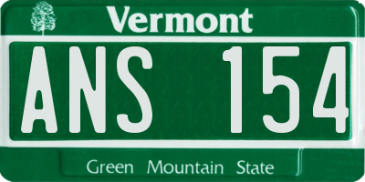 VT license plate ANS154