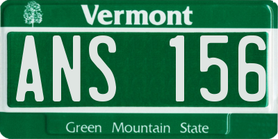 VT license plate ANS156