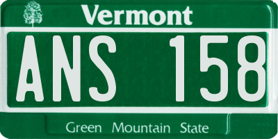 VT license plate ANS158