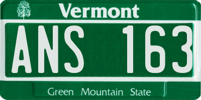 VT license plate ANS163