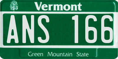 VT license plate ANS166
