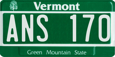 VT license plate ANS170