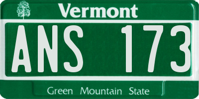 VT license plate ANS173