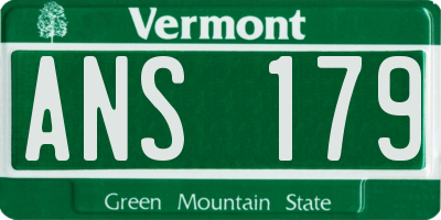 VT license plate ANS179