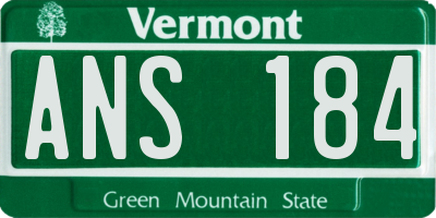 VT license plate ANS184