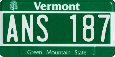 VT license plate ANS187