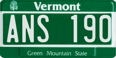 VT license plate ANS190
