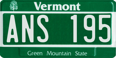 VT license plate ANS195