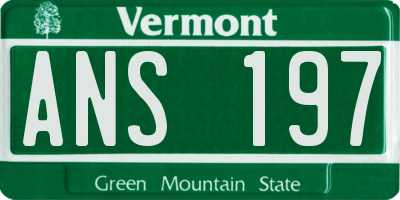 VT license plate ANS197