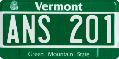 VT license plate ANS201