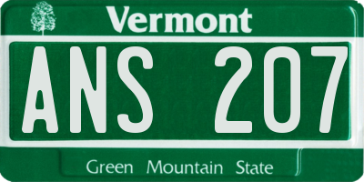 VT license plate ANS207