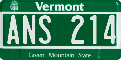VT license plate ANS214