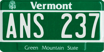 VT license plate ANS237