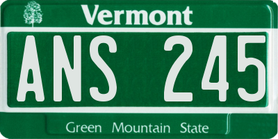VT license plate ANS245