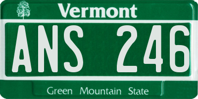 VT license plate ANS246