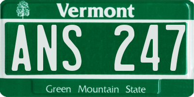 VT license plate ANS247
