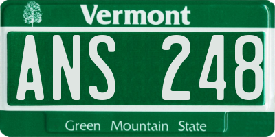 VT license plate ANS248