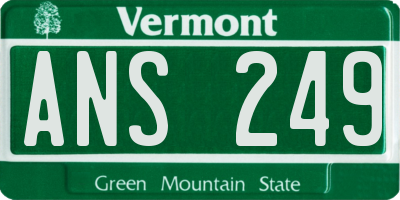 VT license plate ANS249