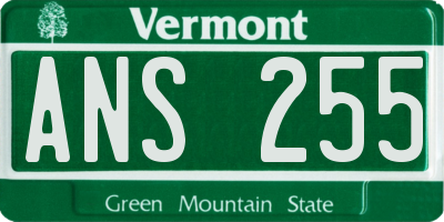 VT license plate ANS255