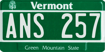 VT license plate ANS257