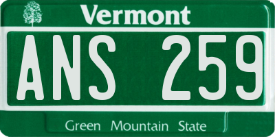 VT license plate ANS259