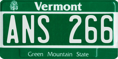 VT license plate ANS266