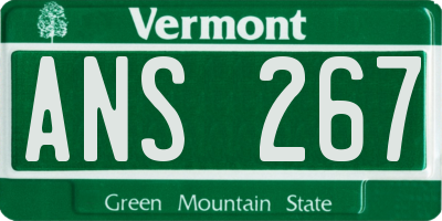 VT license plate ANS267