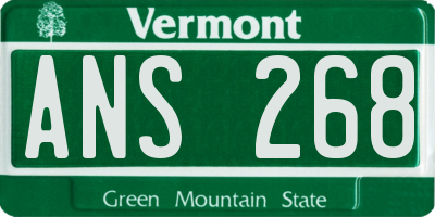 VT license plate ANS268