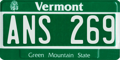 VT license plate ANS269