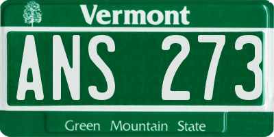 VT license plate ANS273